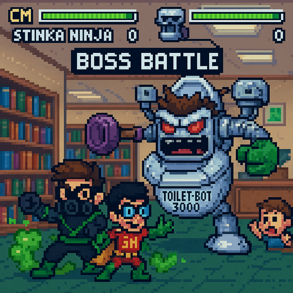 Boss Battle Against Toilet-Bot 3000